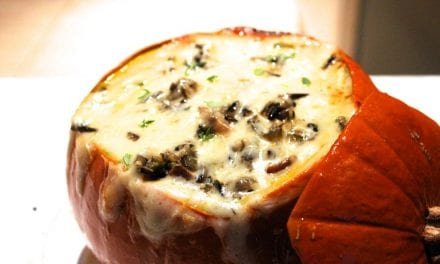 Andrew Schloss’ Fire-Roasted Pumpkin Filled with Wild Mushroom Risotto and Mascarpone