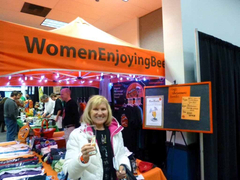 Maralyn with wine by Women Enjoying Beer