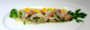 Fish Ceviche with Tequila Recipe - Image: El Delfin Restaurant, Hotel Garza Canela