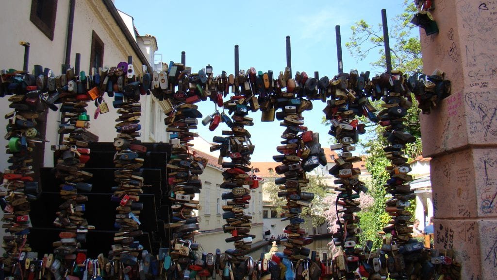 Prague Bridge with Locks