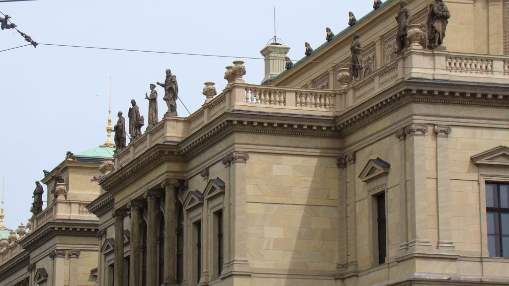 Prague Arts Building with Statues