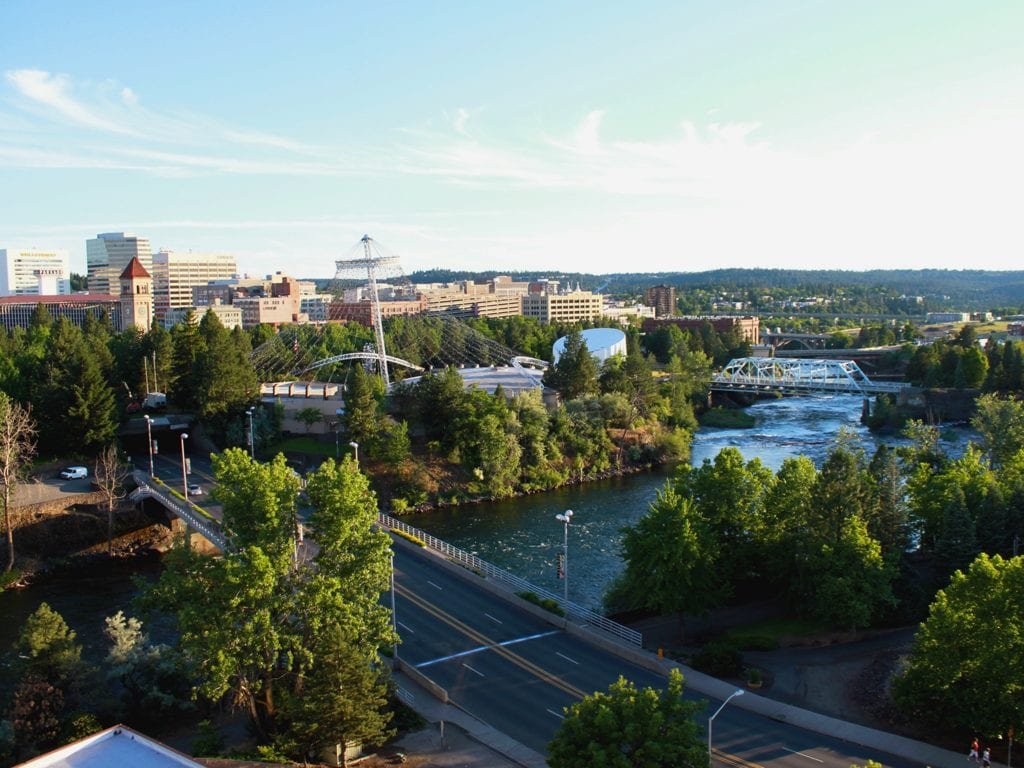 Spokane Aerial view of Riverfront Park